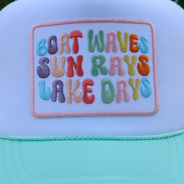 Boat Waves Sun Rays Lake Days Mini  | Trucker Hat