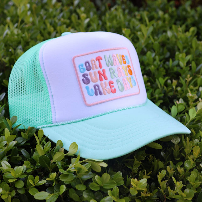 Boat Waves Sun Rays Lake Days Mini  | Trucker Hat
